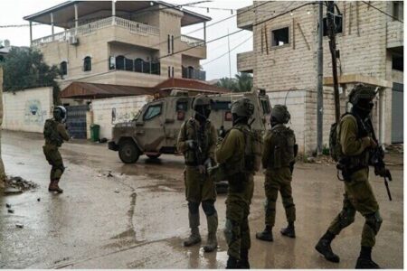 درگیری جوانان فلسطینی با اشغالگران در کرانه باختری