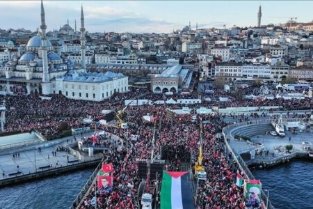 تظاهرات گسترده مردم ترکیه در حمایت از ملت غزه+ تصاویر