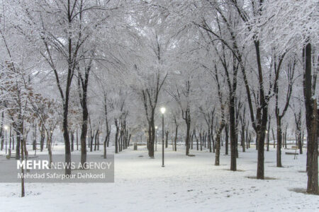 بوران برف و رعد و برق در شهر سهند