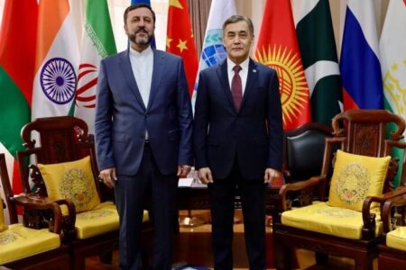 دیدار غریب‌آبادی با دبیرکل سازمان همکاری شانگهای در چین