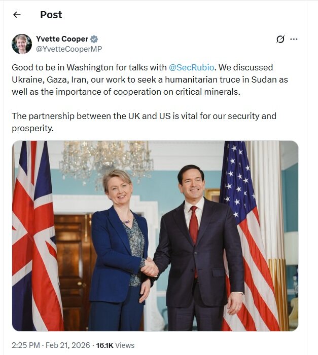 محورهای رایزنی میان وزرای خارجه انگلیس و آمریکا